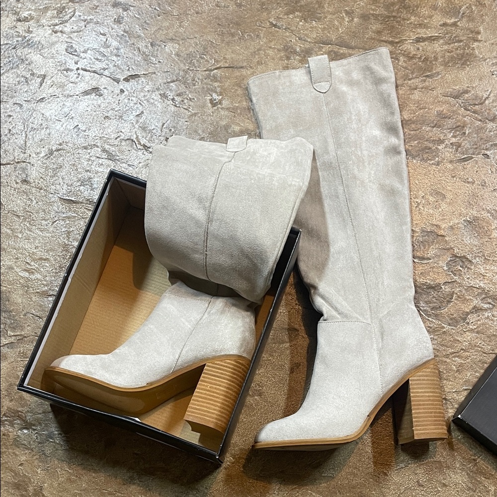 Vici Gray Knee-High Boots